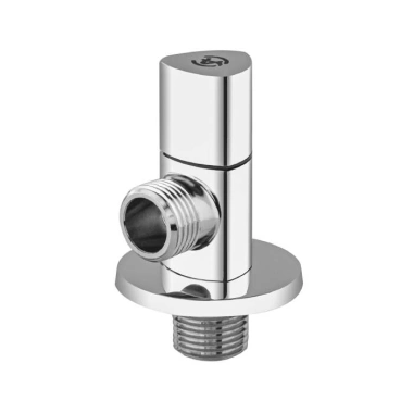 Клапан (вентиль) латунь бытовой хром угловой 1076 G1/2