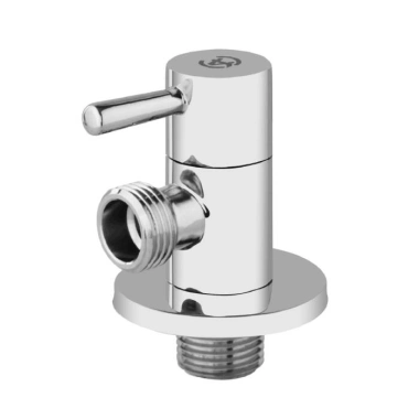 Клапан (вентиль) латунь бытовой хром угловой 1073 G1/2