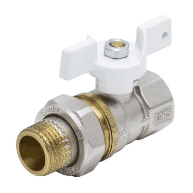 Кран шаровой латунь никель 1007 Euro Ду 15 Ру40 ВР/