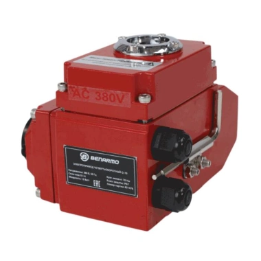 Затвор дисковый поворотный чугун Ду 100 Ру16 межфл с электроприводом QB-070 230В диск нерж манжета EPDM Benarmo 1