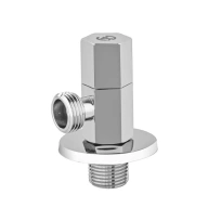 Клапан (вентиль) латунь бытовой хром угловой 1077 G1/2