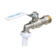 Кран шаровой водоразборный латунь никелированная со штуцером 1119 Standard Ду 15 Ру16 НР/штуц G1/2