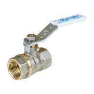 Кран шаровой латунь никель 1001 Euro Ду 32 Ру25 ВР полнопроходной рычаг красный Aquasfera 1001-04