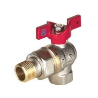 Кран шаровой латунь никель угловой 1011 Euro Ду 15 Ру40 ВР/